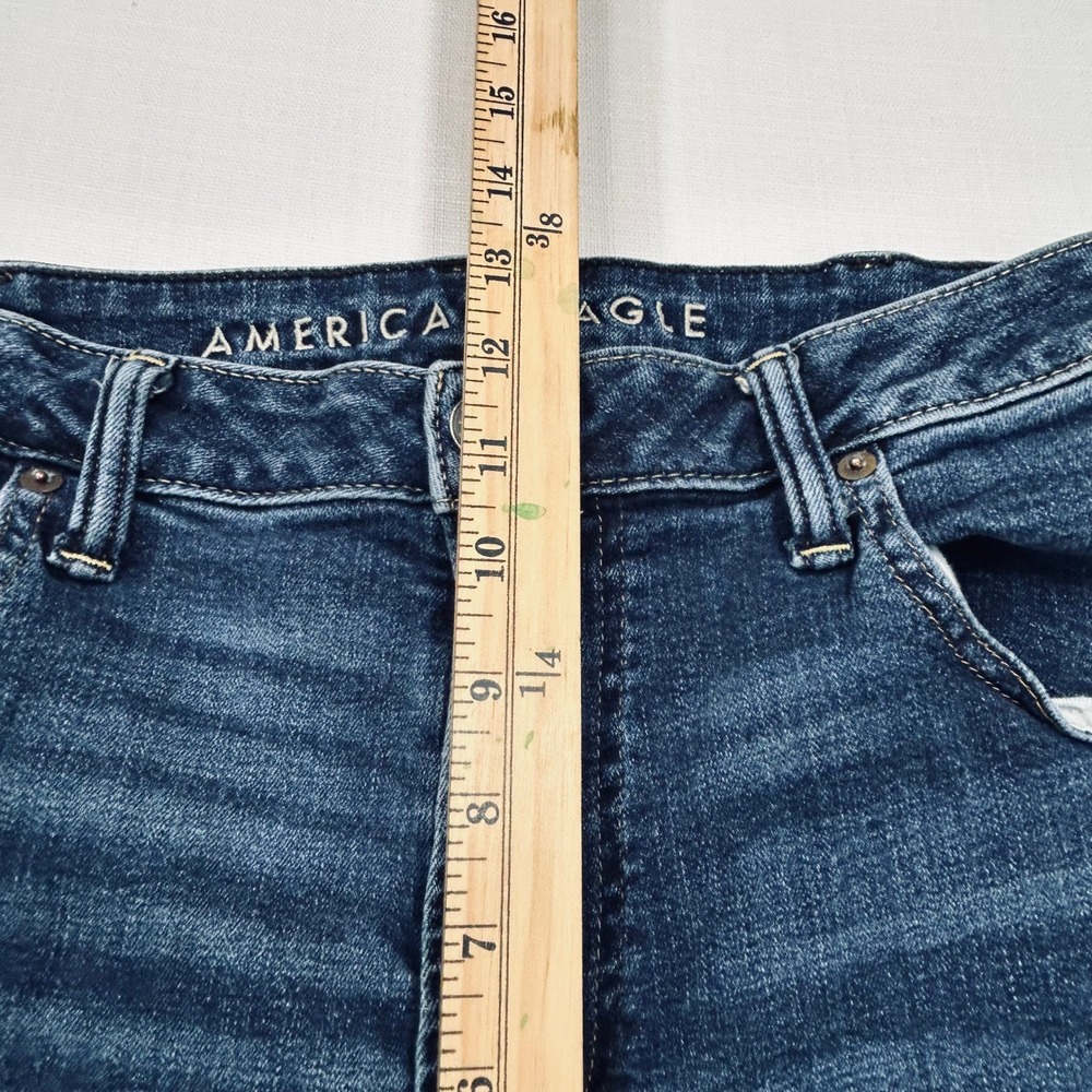 American Eagle Airflex+ Jeans Mens 38x36 Dark Wash Blue Denim Relaxed Straight - Picture 12 of 13